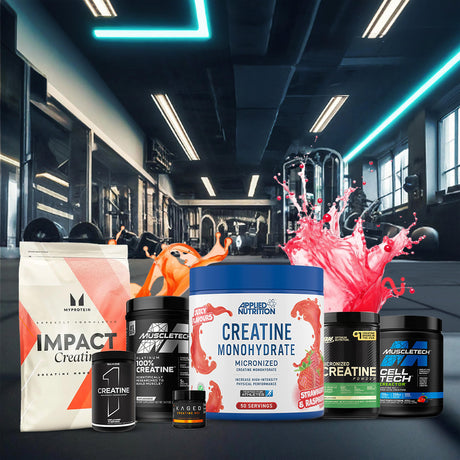 Top Creatine Supplements in Gym – MyProtein Impact, MuscleTech, Applied Nutrition, Kaged, and Cell Tech – High-Quality Micronized Creatine for Muscle Strength and Performance – Available at Gym Supplements U.S.
