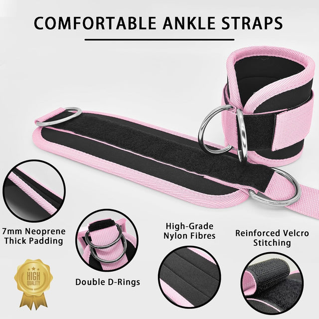 ANKLE STRAPS CABLE MACHINES | PINK COLOR