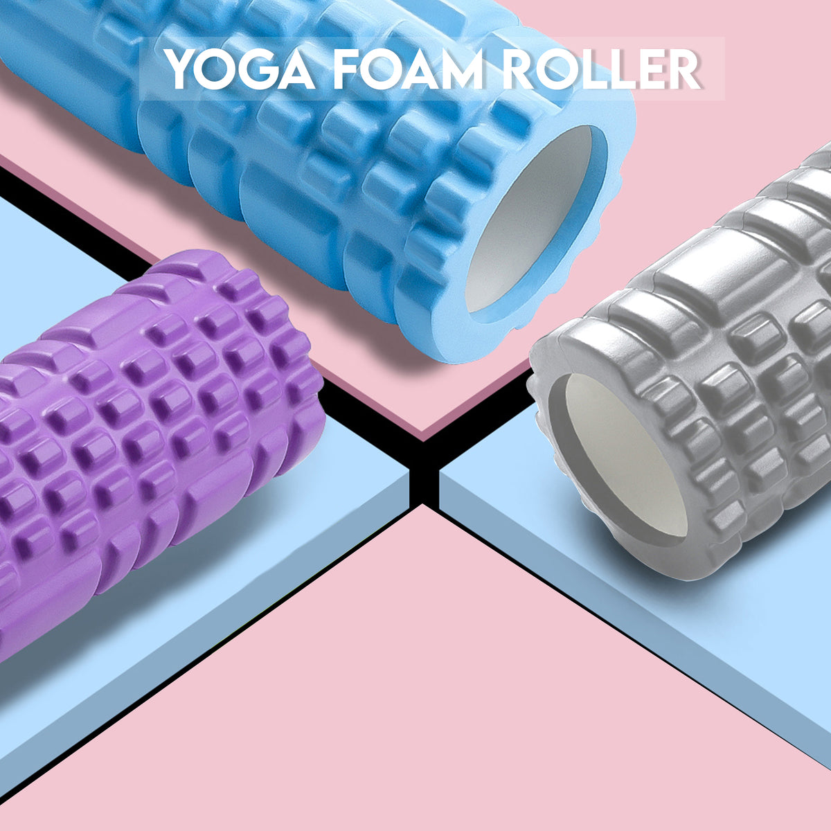 FITNESS FOAM ROLLER | ASH COLOR | GYM SUPPLEMENTS U.S