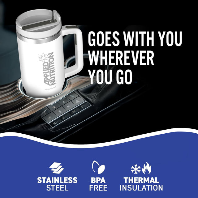 Applied Nutrition Cooler Tumbler Cup – durable gym water bottle for athletes and fitness lovers, available at Gym Supplements U.S.
