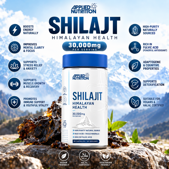 Applied Nutrition Shilajit Himalayan Health 30000mg with 90 capsules and 30 servings