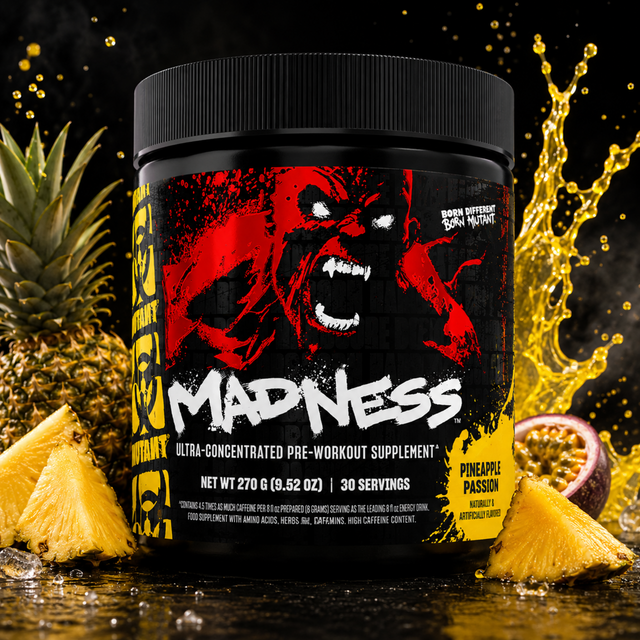 Madness Ultra-Concentrated Pre-Workout Supplement Pineapple Passion 270g