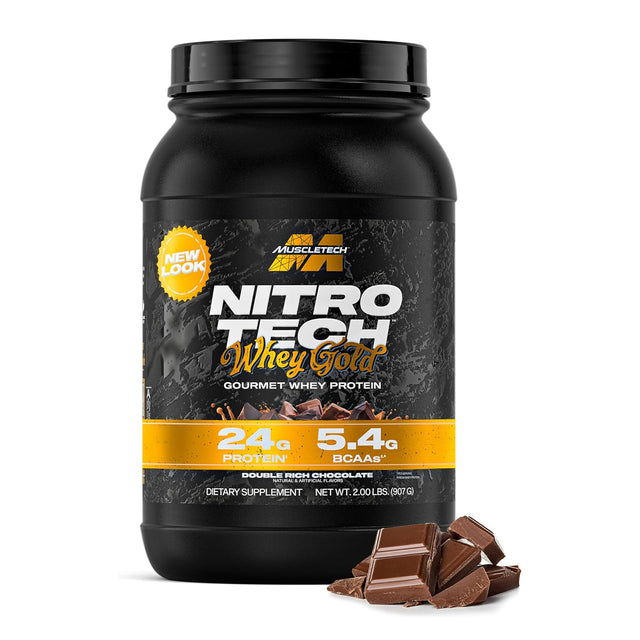 MuscleTech Nitro Tech Whey Gold 2lb Double Rich Chocolate Gourmet Whey Protein - Authentic Supplement in Bangladesh.
