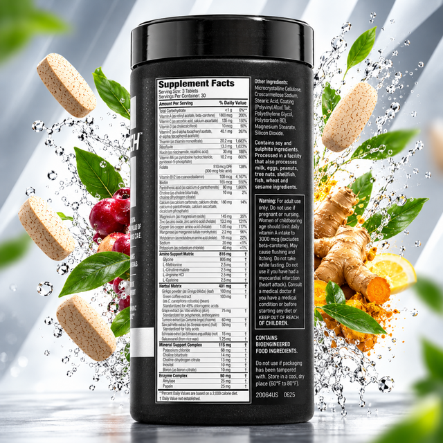 MuscleTech Platinum Multivitamin 90 Tablets Supplement Facts