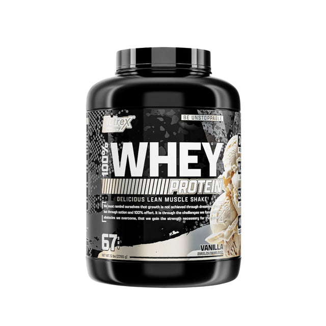 Nutrex 100% Whey Protein Vanilla, 5lb Tub (67 Servings). Delicious lean muscle shake for post-workout recovery. 100% authentic in Bangladesh
