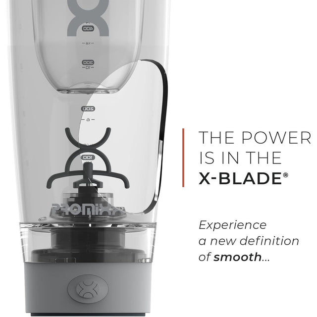Rechargeable PROMiXX PRO shaker with USB-C charging in cool grey color