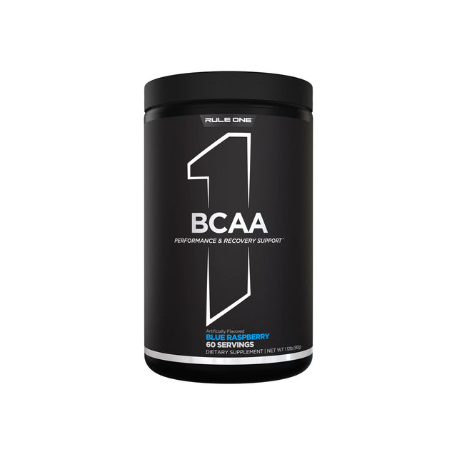 Rule One BCAA Blue Raspberry 60 Servings Performance and Recovery Support Supplement