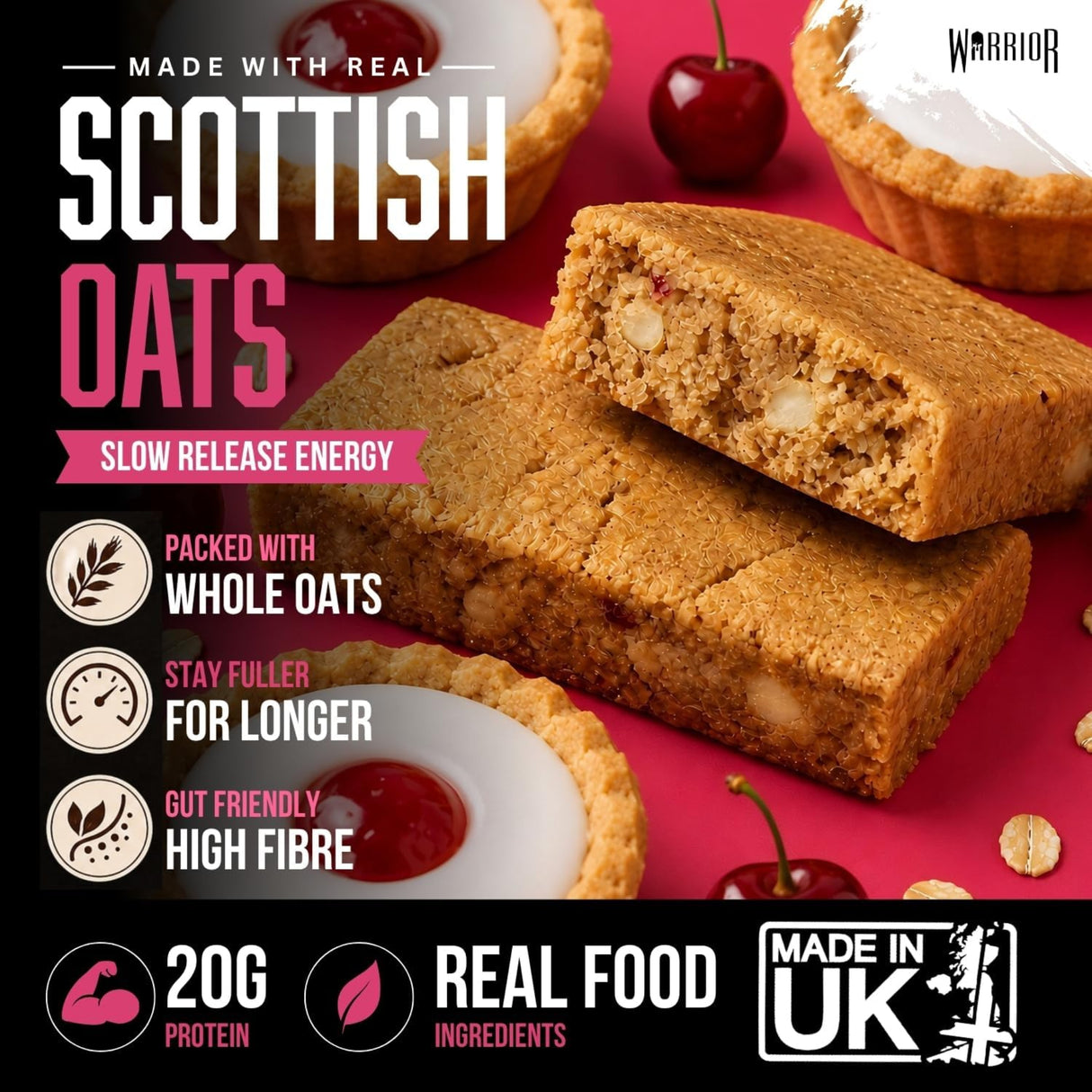 Warrior RAW Protein Oat Bar - Real Scottish Oats & 20g Protein