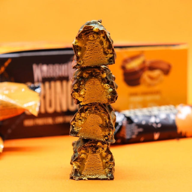 Warrior Crunch Protein Bars 12 x 64g - Dark Chocolate Peanut