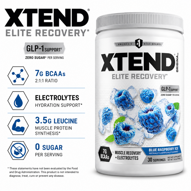 XTEND Original BCAA Elite Recovery - Blue Raspberry Ice (30 Servings)