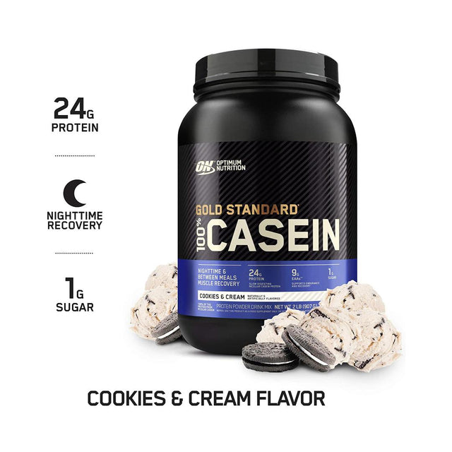 ON GOLD STANDARD 100% CASEIN - COOKIES & CREAM FLAVOR | GYM SUPPLEMENTS U.S