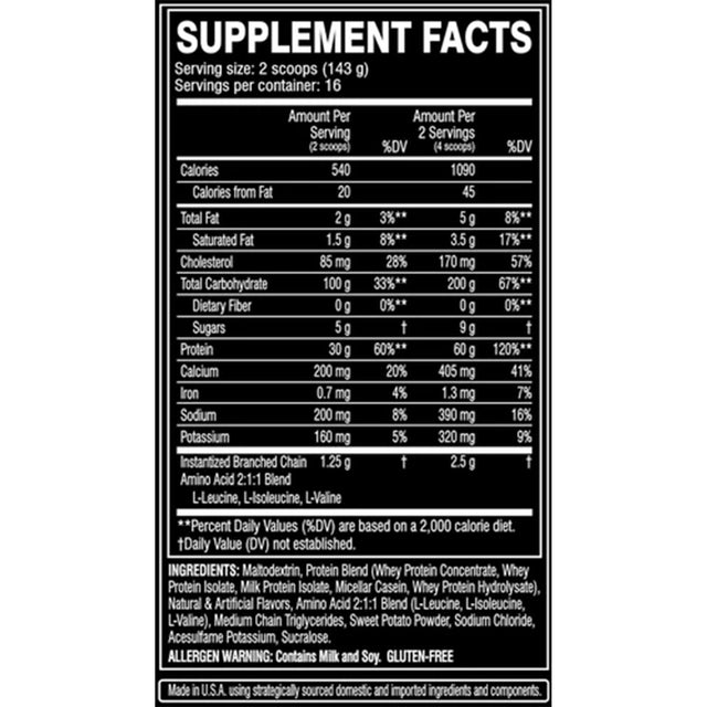 COR PERFORMANCE GAINER | NUTRITION FACTS | GYM SUPPLEMENTS U.S