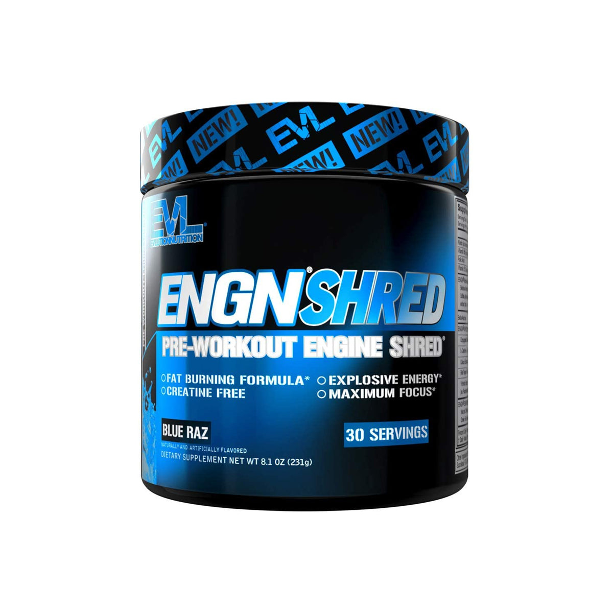 ENGN SHRED 30 SERVINGS | BLUE RAZ FLAVOR | GYMSUPPLEMENTSUS.COM | GYM SUPPLEMENTS U.S