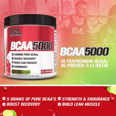 EVLUTION NUTRITION BCAA5000 | CHERRY LIMEADE | GYM SUPPLEMENTS U.S