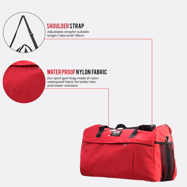 GYM BAG - RED COLOR | GYM SUPPLEMENTSUS.COM