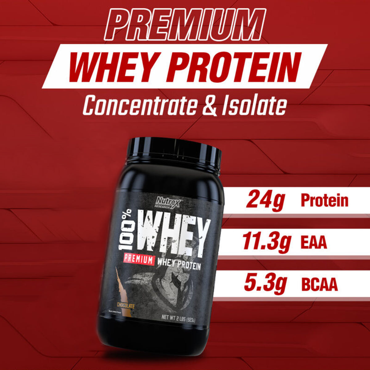 NUTREX PREMIUM 100% WHEY | CHOCOLATE FLAVOR | GYM SUPPLEMENTS U.S