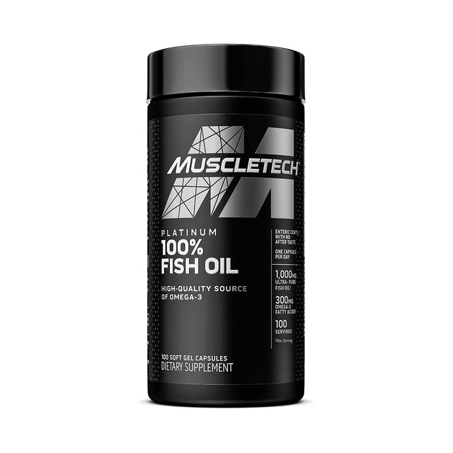 PLATINUM 100% OMEGA FISH OIL | 100 SOFTGELS | GYM SUPPLEMENTS U.S