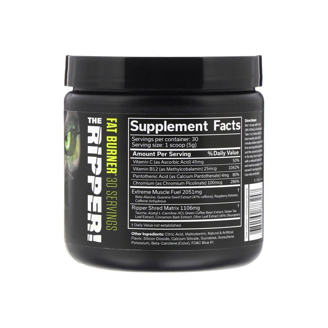 THE RIPPER FAT BURNER | 30 SERVINGS | RAZOR LIME | GYMSUPPLEMENTSUS.COM