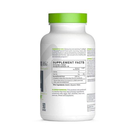 CLA WEIGHT LOSS 90 SOFTGELS NUTRITION FACTS | MUSCLEPHARM BRAND | GYMSUPPLEMENTSUS.COM | GYM SUPPLEMENTS U.S