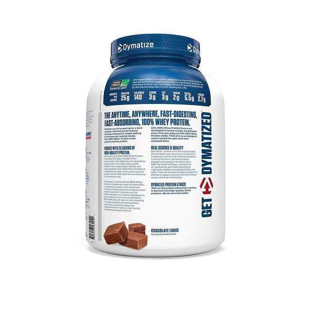 DYMATIZE ELITE 100% WHEY PROTEIN | CHOCOLATE FUDGE FLAVOR | NUTRITION FACTS | GYMSUPPLEMENTSUS.COM | GYM SUPPLEMENTS U.S