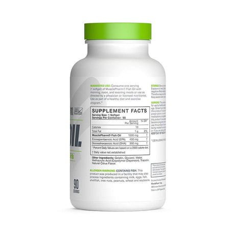 FISH OIL 90 SOFTGELS NUTRITION FACTS | MUSCLE PHARM (MP) | GYM SUPPLEMENTS U.S | GYMSUPPLEMENTSUS.COM
