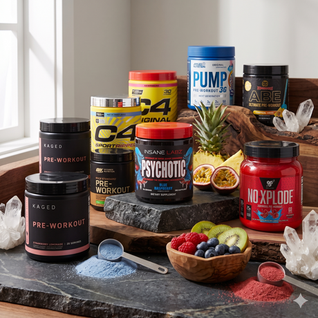Authentic Pre-Workout Supplements Collection for Energy Focus and Muscle Pump