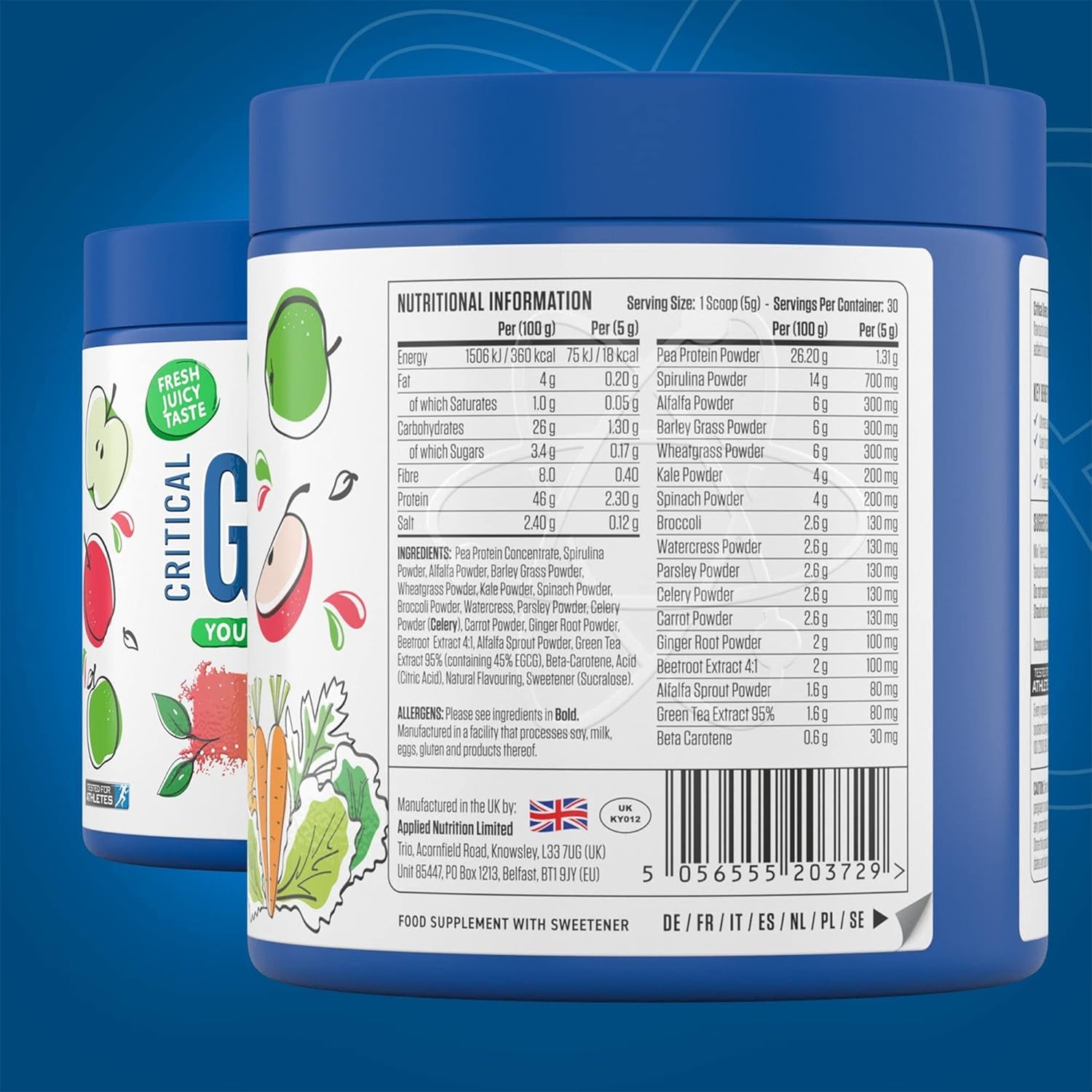 CRITICAL GREENS | 30 SERVINGS | APPLE BURST FLAVOUR 