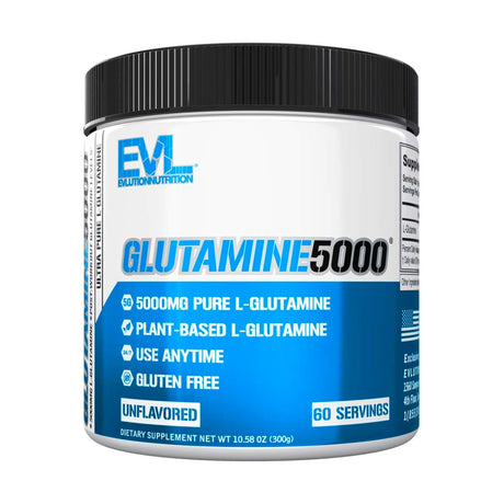 EVL GLUTAMINE 5000 | 60 SERVINGS | UNFLAVOR | GYM SUPPLEMENTS U.S | GYMSUPPLEMENTSUS.COM