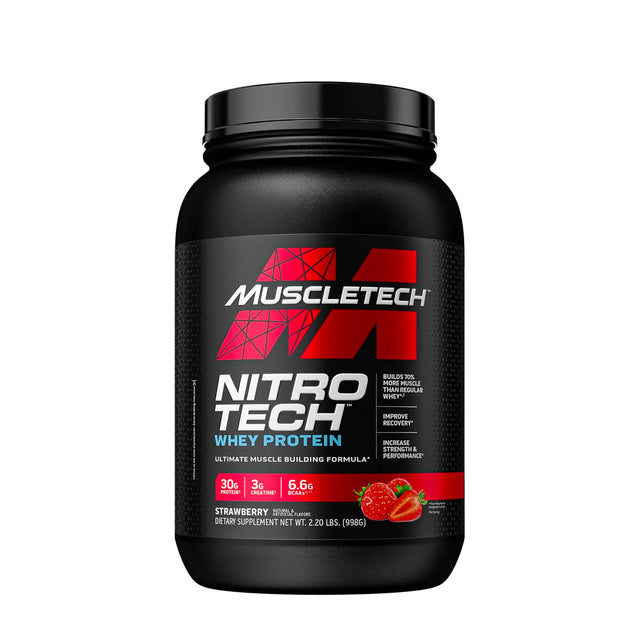 MUSCLETECH NITRO-TECH PROTEIN | STRAWBERRY FLAVOUR | GYM SUPPLEMENTS U.S 