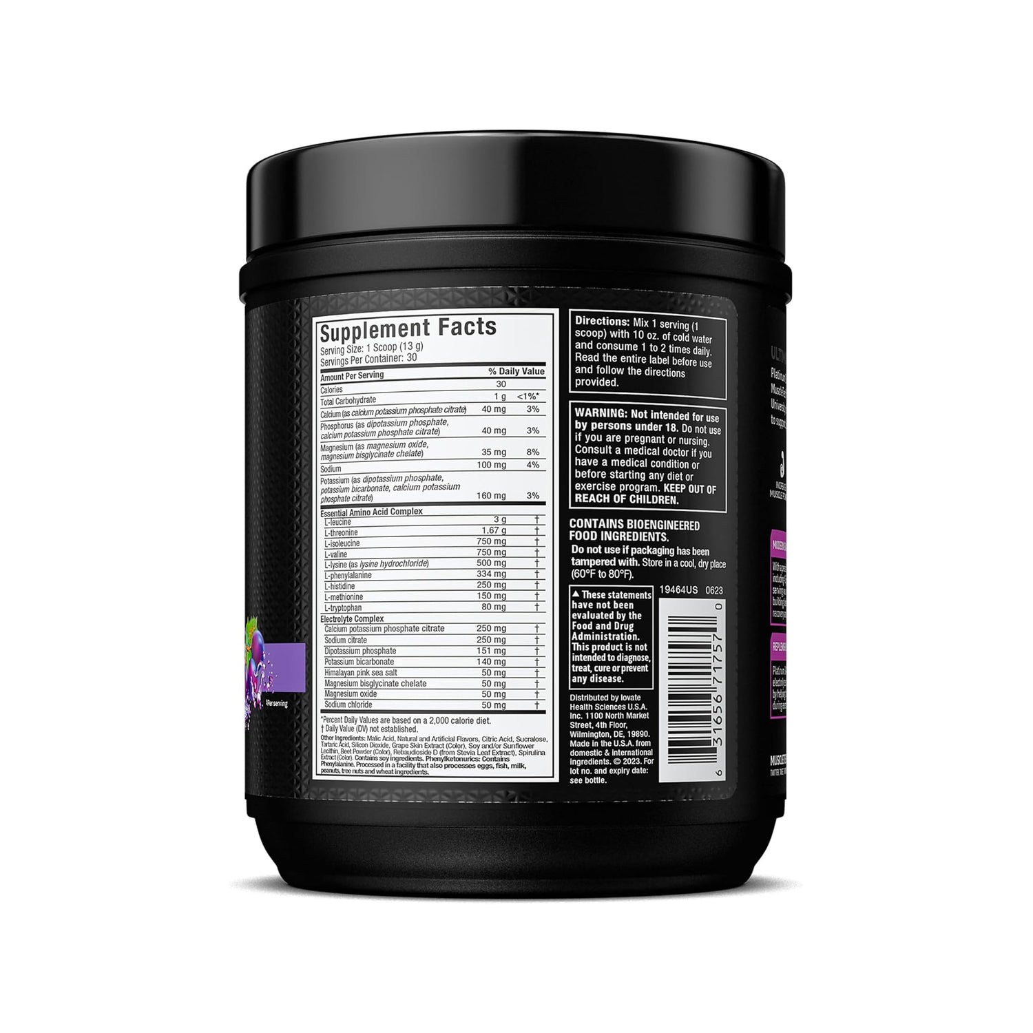 PLATINUM 100% EAA+ | FRUIT PUNCH FLAVOUR NUTRITION FACTS 