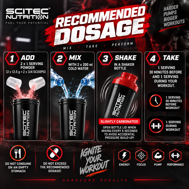 Scitec Nutrition Hot Blood Hardcore recommended dosage instructions