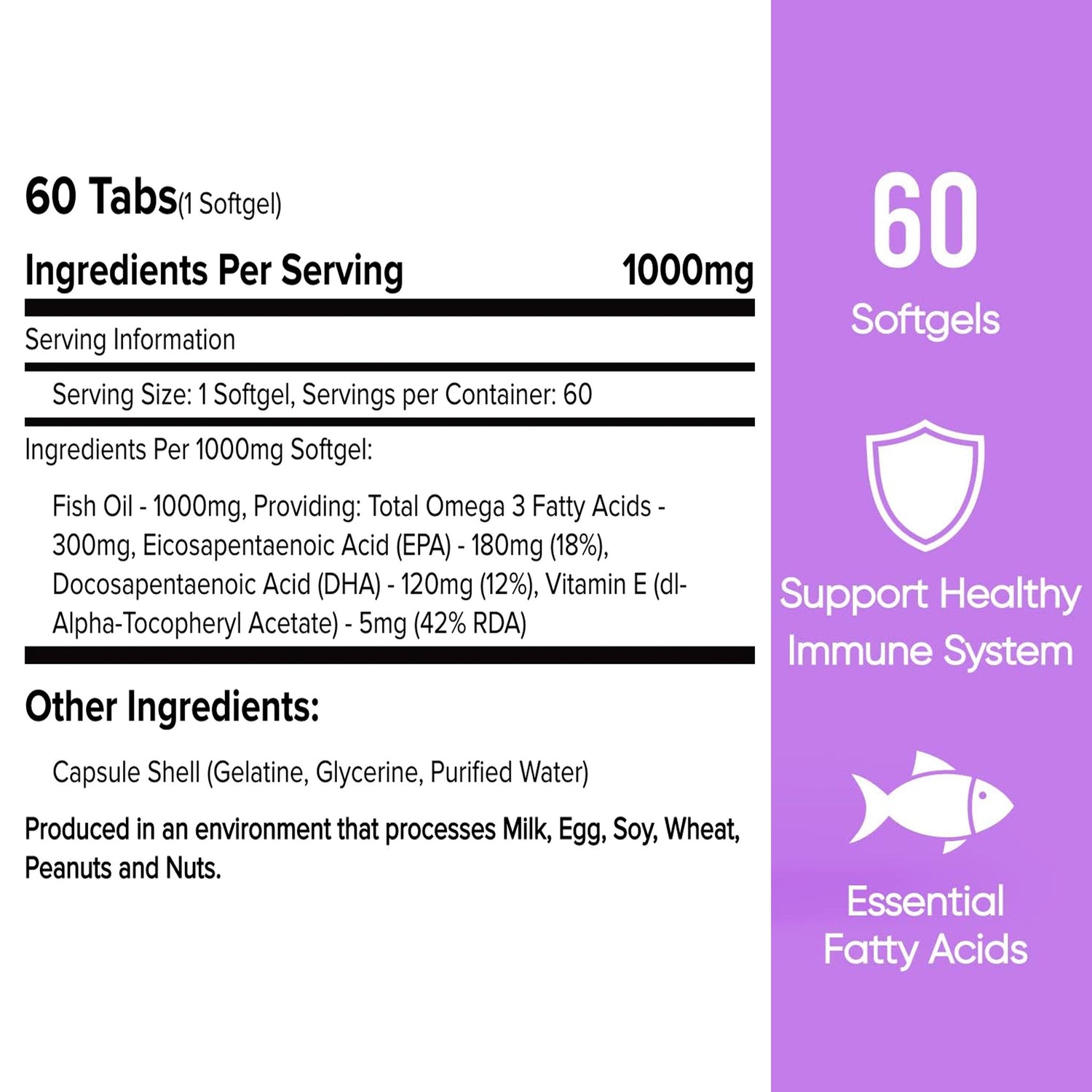 WARRIOR OMEGA | 60 SOFTGEL | NUTRITION FACT