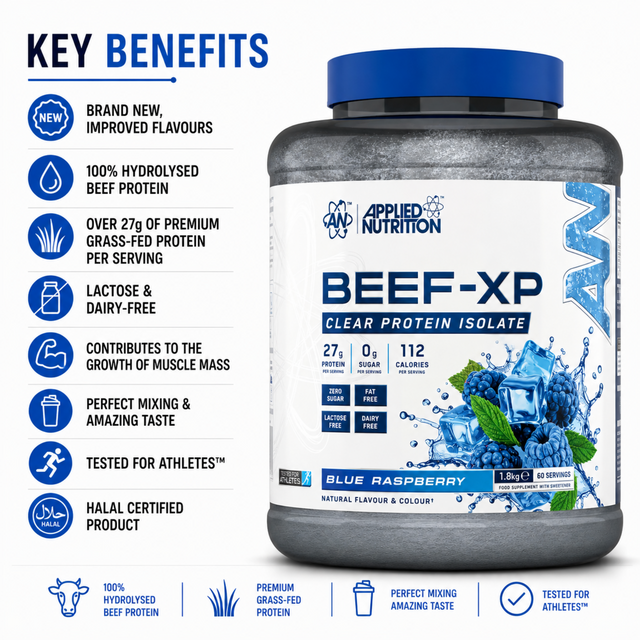 Applied Nutrition Beef-XP Clear Protein Isolate 1.8kg Blue Raspberry