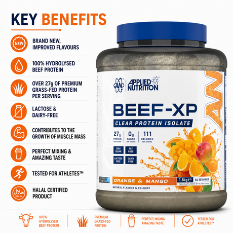 Applied Nutrition Beef-XP Clear Protein Isolate 1.8kg Orange Mango