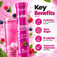 Applied Nutrition BodyFuel Hydro Berry Blast 20 effervescent electrolyte tablets tube showing product packaging, ingredients and nutrition information