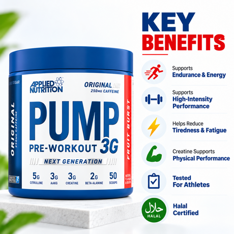 Applied Nutrition Pump Pre-Workout 3G with 5g citrulline, 3g AAKG, 3g creatine and 2g beta-alanine