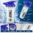 Applied Nutrition blue shaker bottle with leak-proof flip lid and mixing grid