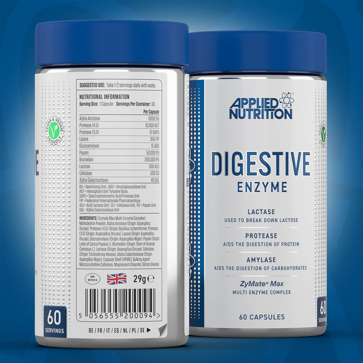 Digestive Enzyme Capsules - 60 Servings nutrition fact