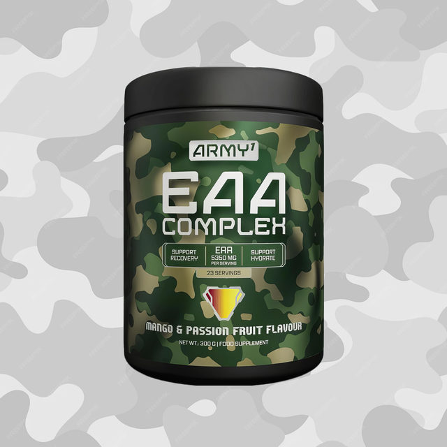 Army 1 EAA Complex Mango & Passion Fruit 300g – High-dosage Essential Amino Acids for intra-workout recovery and hydration in BD.
