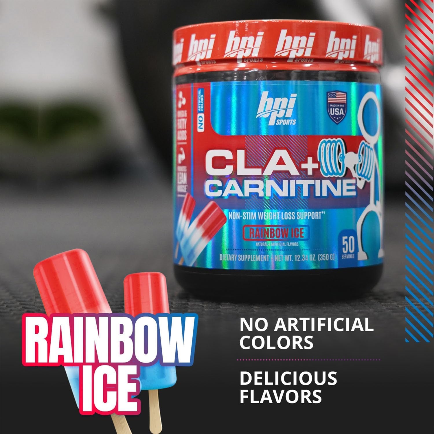 bp sports cla + carnitine | rainbow ice flavour 