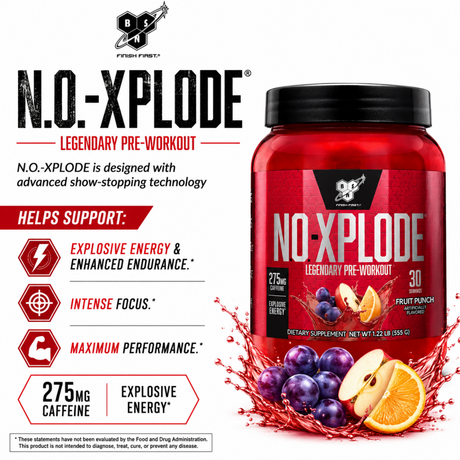 BSN N.O.-XPLODE Legendary Pre-Workout Fruit Punch 30 Servings