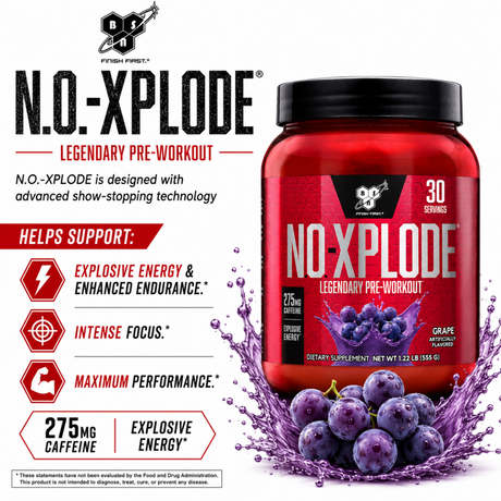 BSN N.O.-XPLODE Legendary Pre-Workout Grape 30 Servings