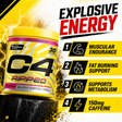 C4 Ripped Raspberry Lemonade pre-workout with muscular endurance fat burning support and 150mg caffeine