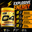 C4 Ripped Tropical Punch pre-workout with muscular endurance fat burning support metabolism and 150mg caffeine