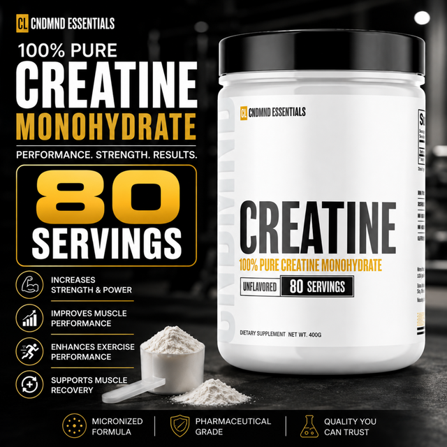 Condemned Labz 100% Pure Micronized Creatine Monohydrate Unflavored 400g tub with 80 servings for strength and muscle recovery