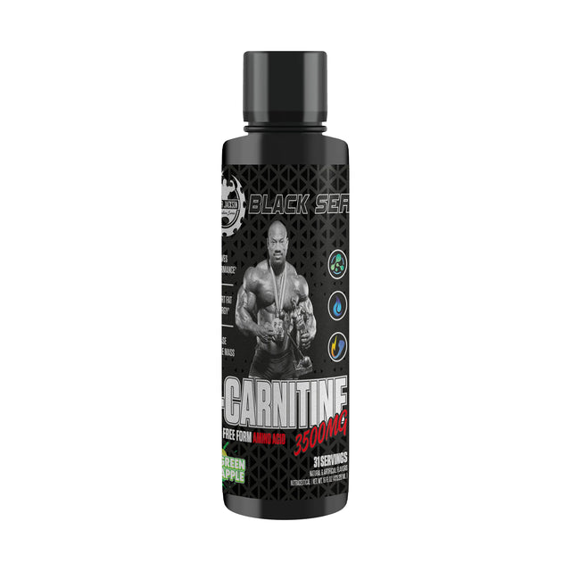 DJSS Black Series Carnitine Liquid 3500mg Green Apple - Fat Burner Supplement for Energy & Weight Loss


