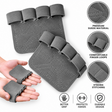 Gray half finger weight lifting grip pads for gym and weightlifting