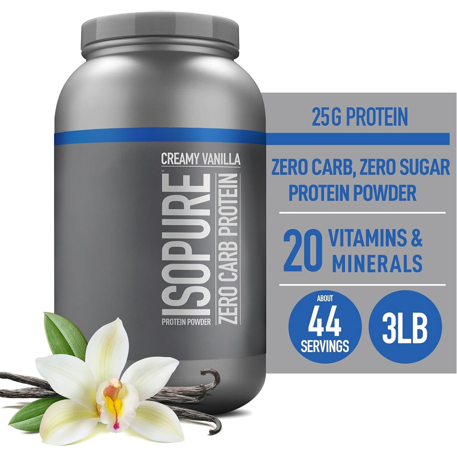 ISOPURE ZERO/LOW CARB | CREAMY VANILLA | GYM SUPPLEMENTS U.S