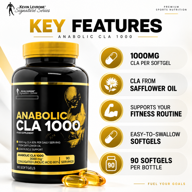 Kevin Levrone Anabolic CLA 1000, 90 Softgels – Conjugated Linoleic Acid from Safflower Oil