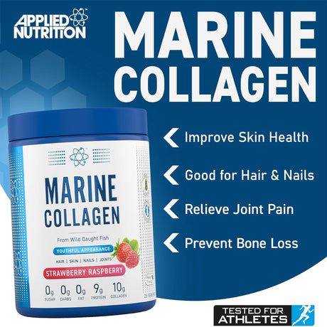Applied Nutrition Marine Collagen Powder – Strawberry Raspberry Flavour